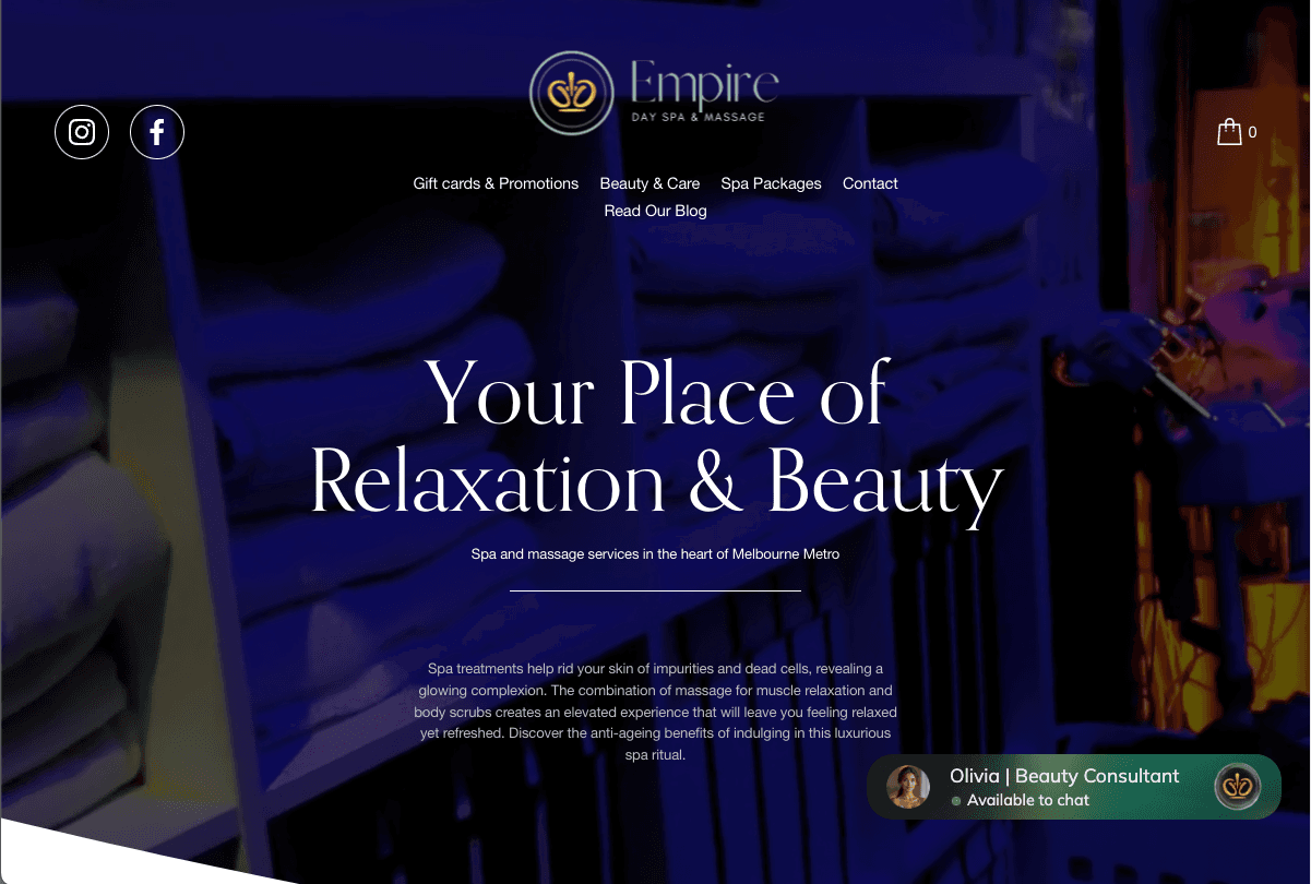 Empire Day Spa Chatbot