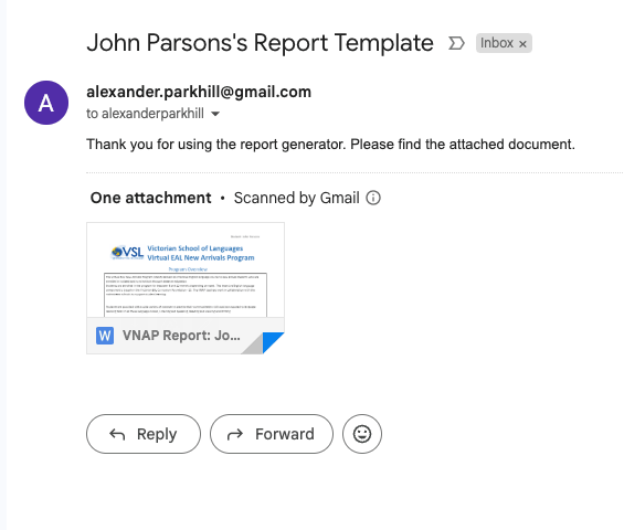 Automated Student Report Generation Tool