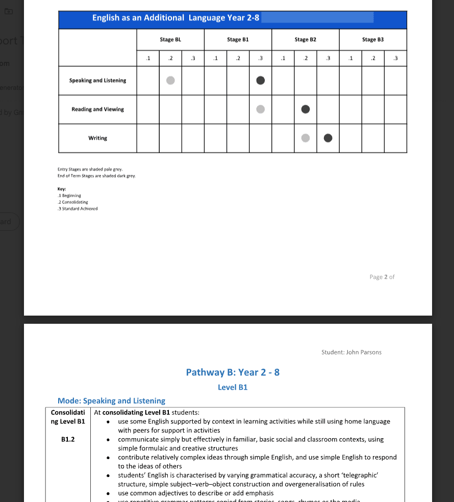 Automated Student Report Generation Tool