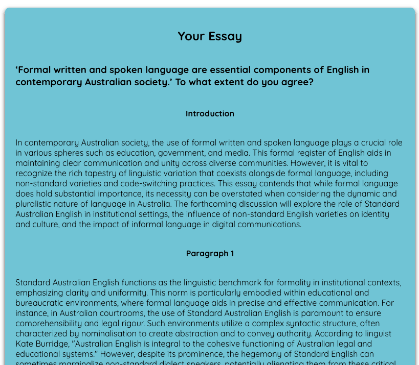 VCE English Language Online